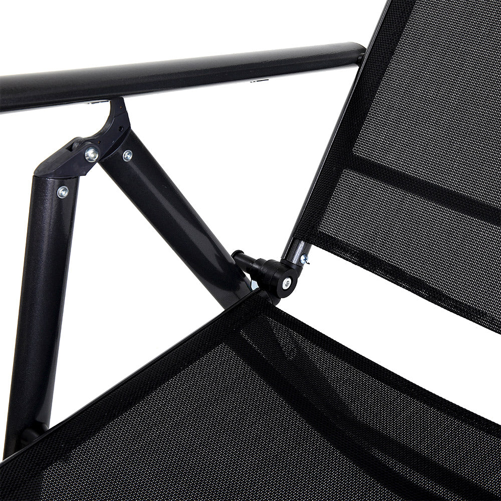 Καρέκλα Πτυσσόμενη ORKNEY Μαύρο Μέταλλο/Ύφασμα 46x44x108cm
