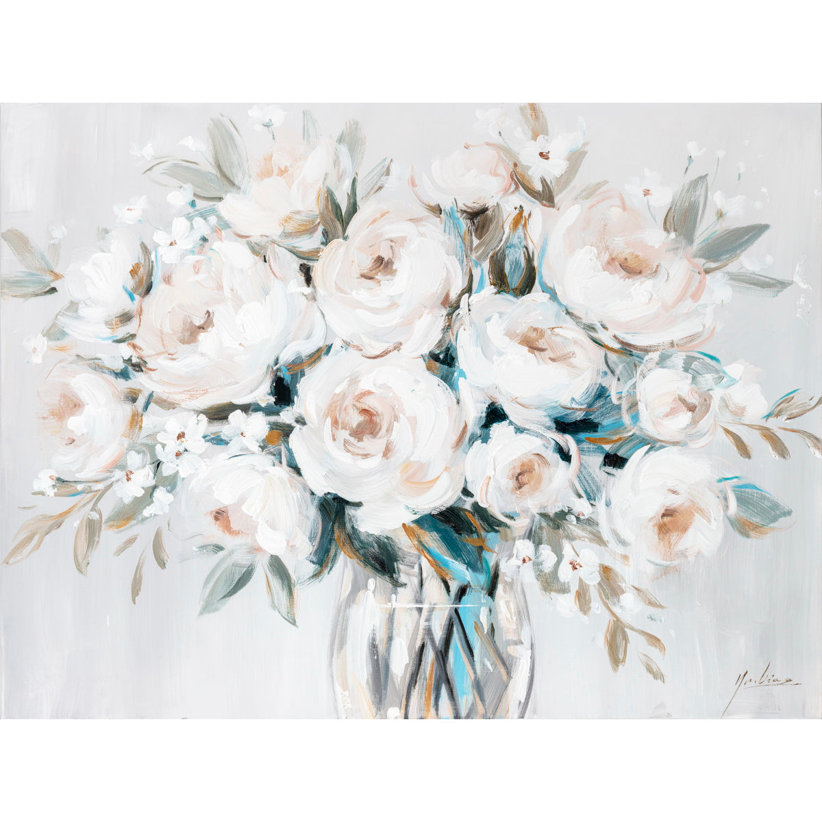 ArteLibre Πίνακας 'Βάζο με Λουλούδια' Καμβάς Πολύχρωμος 14670045