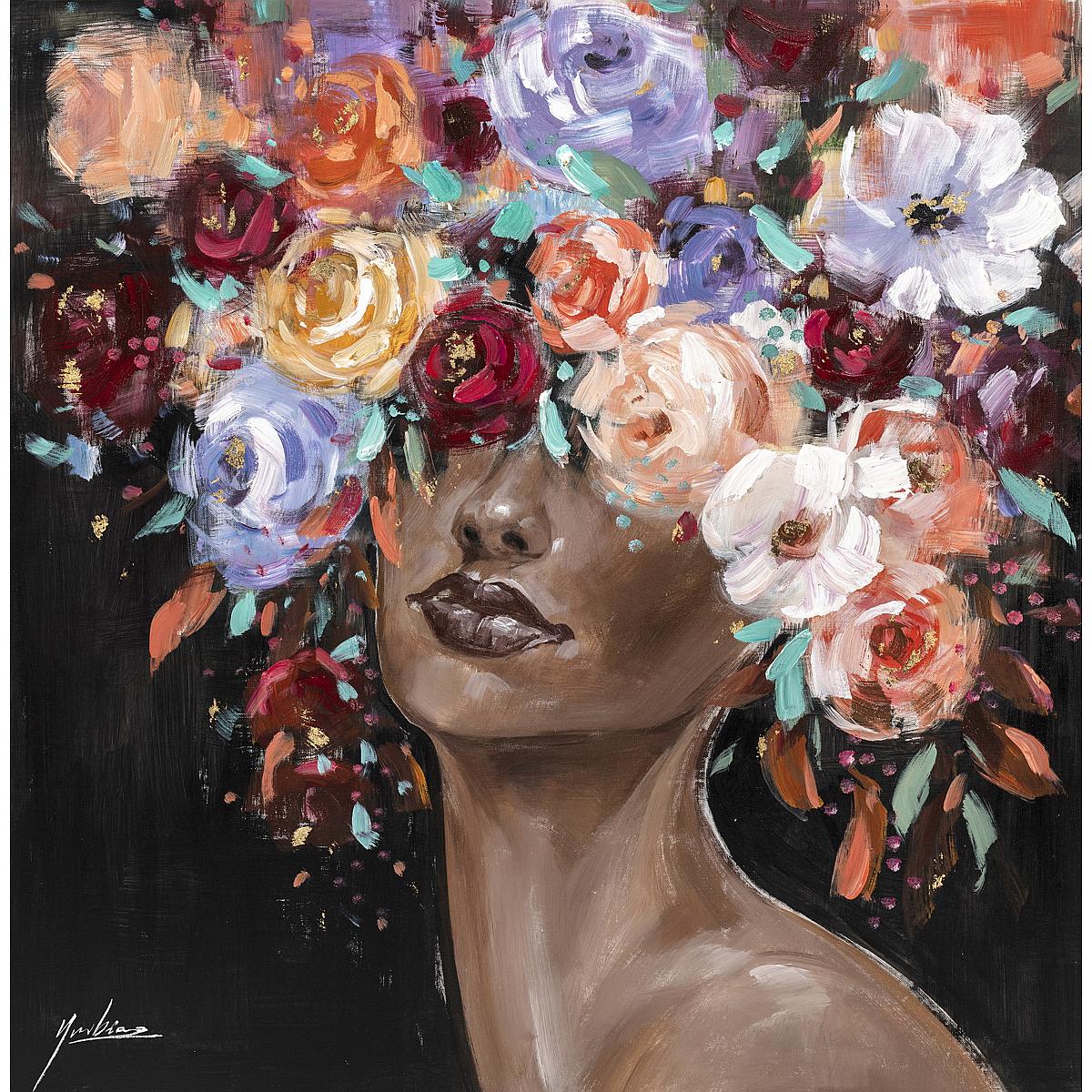ArteLibre Πίνακας 'Γυναίκα με Λουλούδια' Καμβάς Πολύχρωμος 14670083