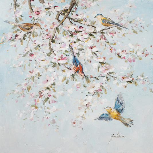 ArteLibre Πίνακας 'Πουλιά και Κλαδί' Καμβάς Πολύχρωμος 14670092