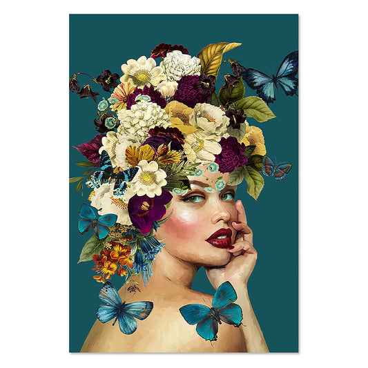 ArteLibre Πίνακας 'Γυναίκα με Λουλούδια' Καμβάς Πολύχρωμος 14690029