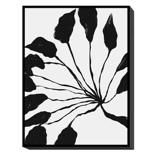 ArteLibre Πίνακας 'Φύλλα' Καμβάς Μαύρος/Λευκός 14690042