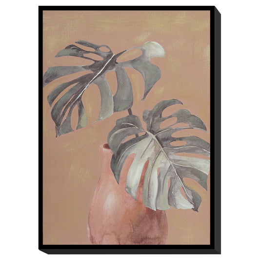 ArteLibre Πίνακας 'Βάζο με Φύλλα' Καμβάς Καφέ/Πράσινος 14690046