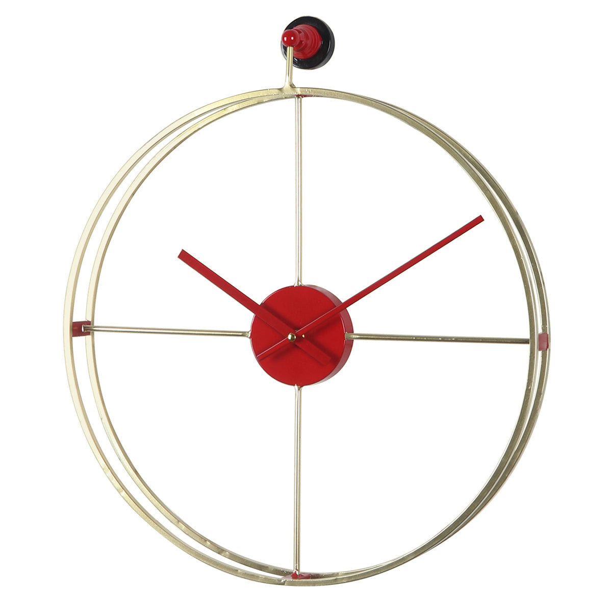 ArteLibre Ρολόι Τοίχου Μεταλλικό Χρυσό/Κόκκινο 14700015