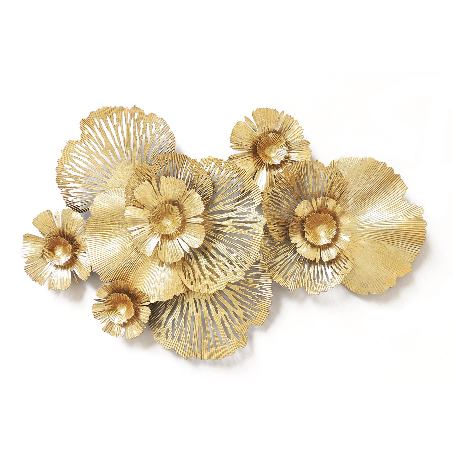 ArteLibre Διακοσμητικό Τοίχου 'Λουλούδια' Μεταλλικό Χρυσό 14710028