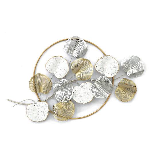 ArteLibre Διακοσμητικό Τοίχου 'Λουλούδια' Μεταλλικό Χρυσό/Ασημί 14710030