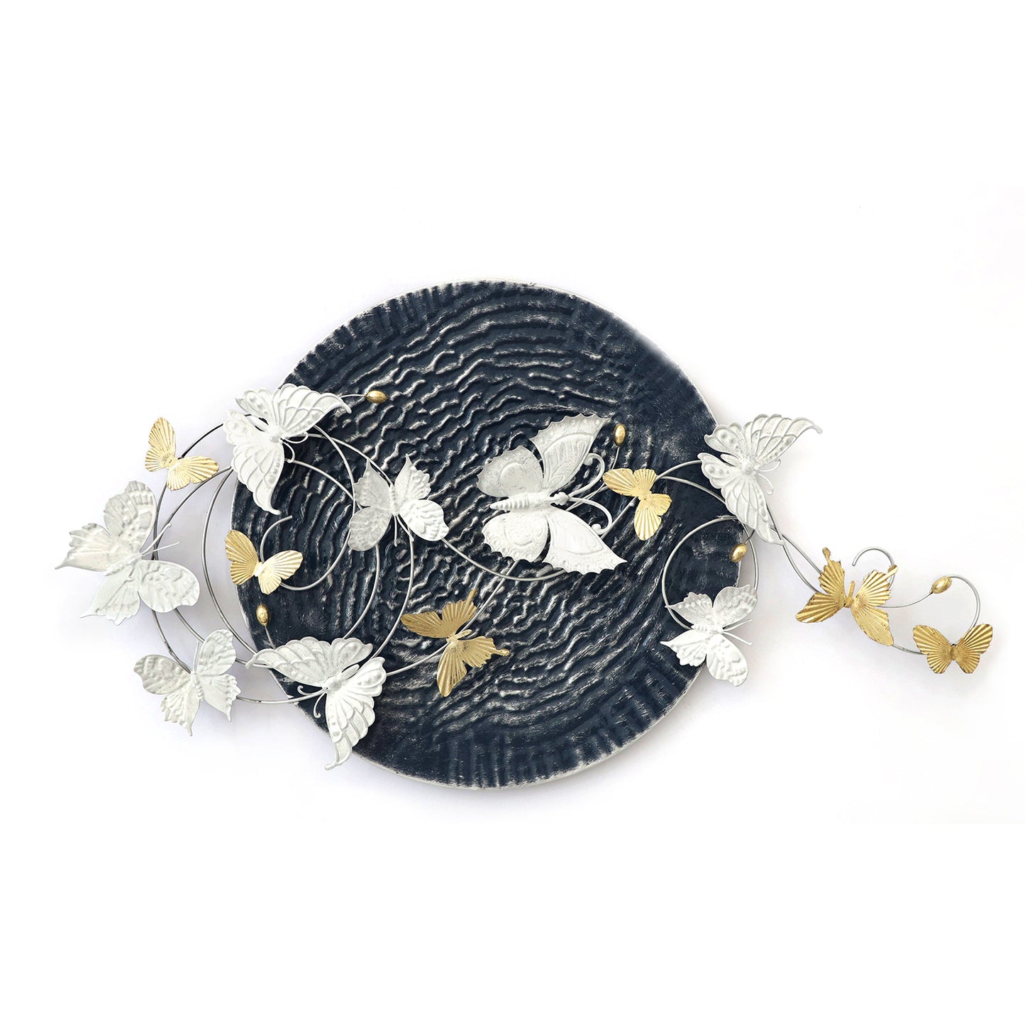 ArteLibre Διακοσμητικό Τοίχου 'Πεταλούδες' Μεταλλικό Μαύρο/Ασημί 14710032