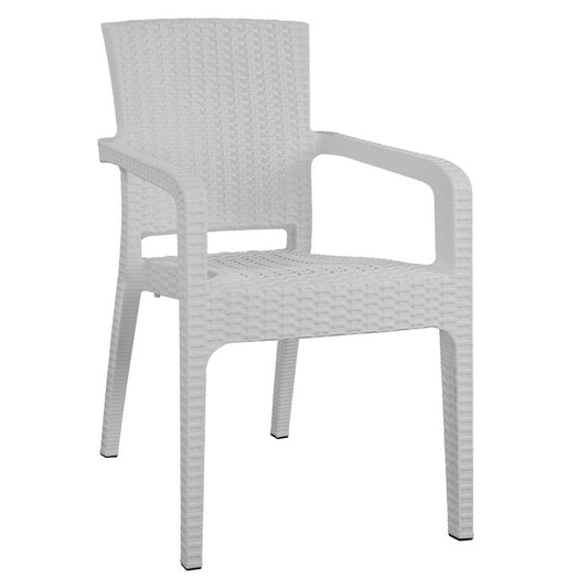 Καρέκλα Κήπου Λευκό Rattan 58x55x87