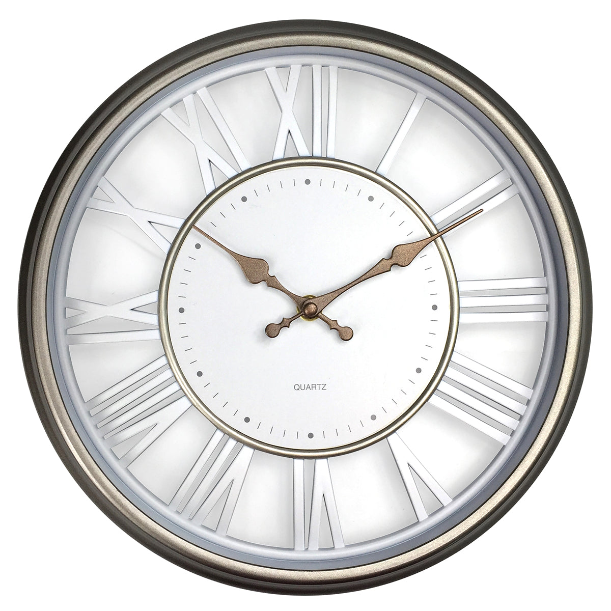 ArteLibre Ρολόι Τοίχου Πλαστικό Ασημί/Λευκό 14740028