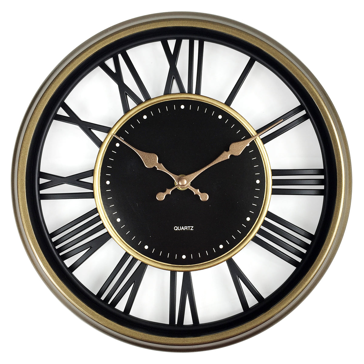 ArteLibre Ρολόι Τοίχου Πλαστικό Χρυσό/Μαύρο 14740029