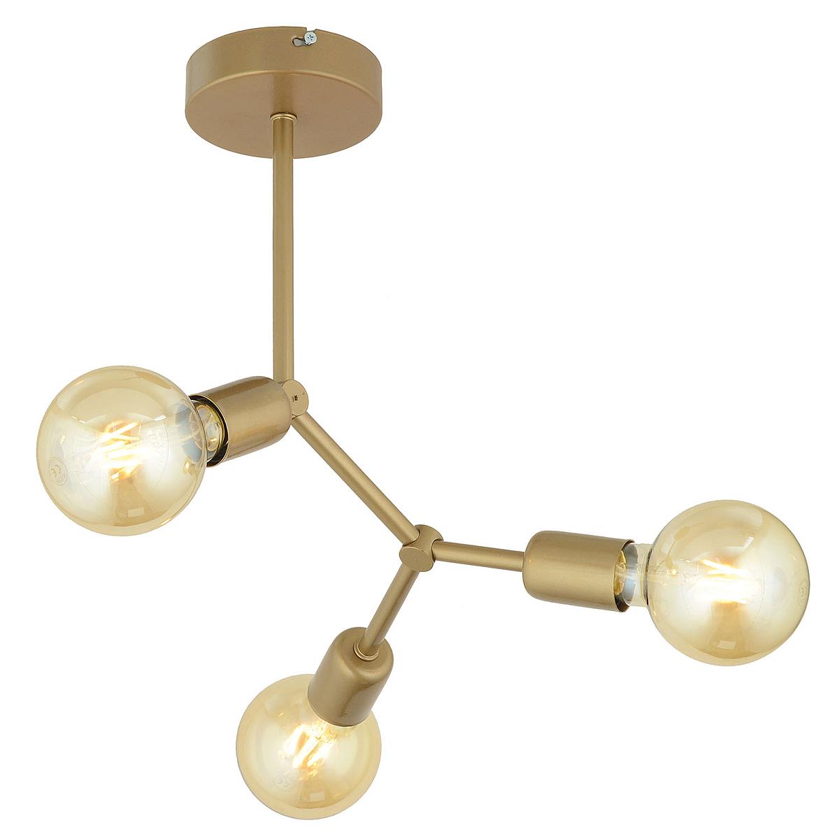 ArteLibre Φωτιστικό Οροφής 3φωτο Μεταλλικό Χρυσό 14780148