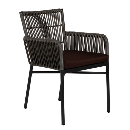 Πολυθρόνα Κήπου BLUENILE Μαύρο/Γκρι Αλουμίνιο/Rattan 49x42x81