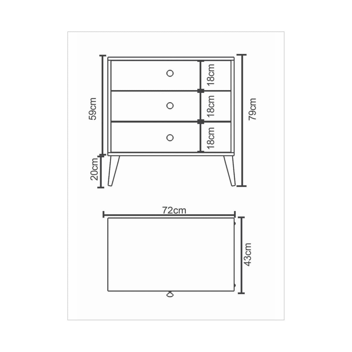 Συρταριέρα Ξύλινη Πολύχρωμη 72x43x79