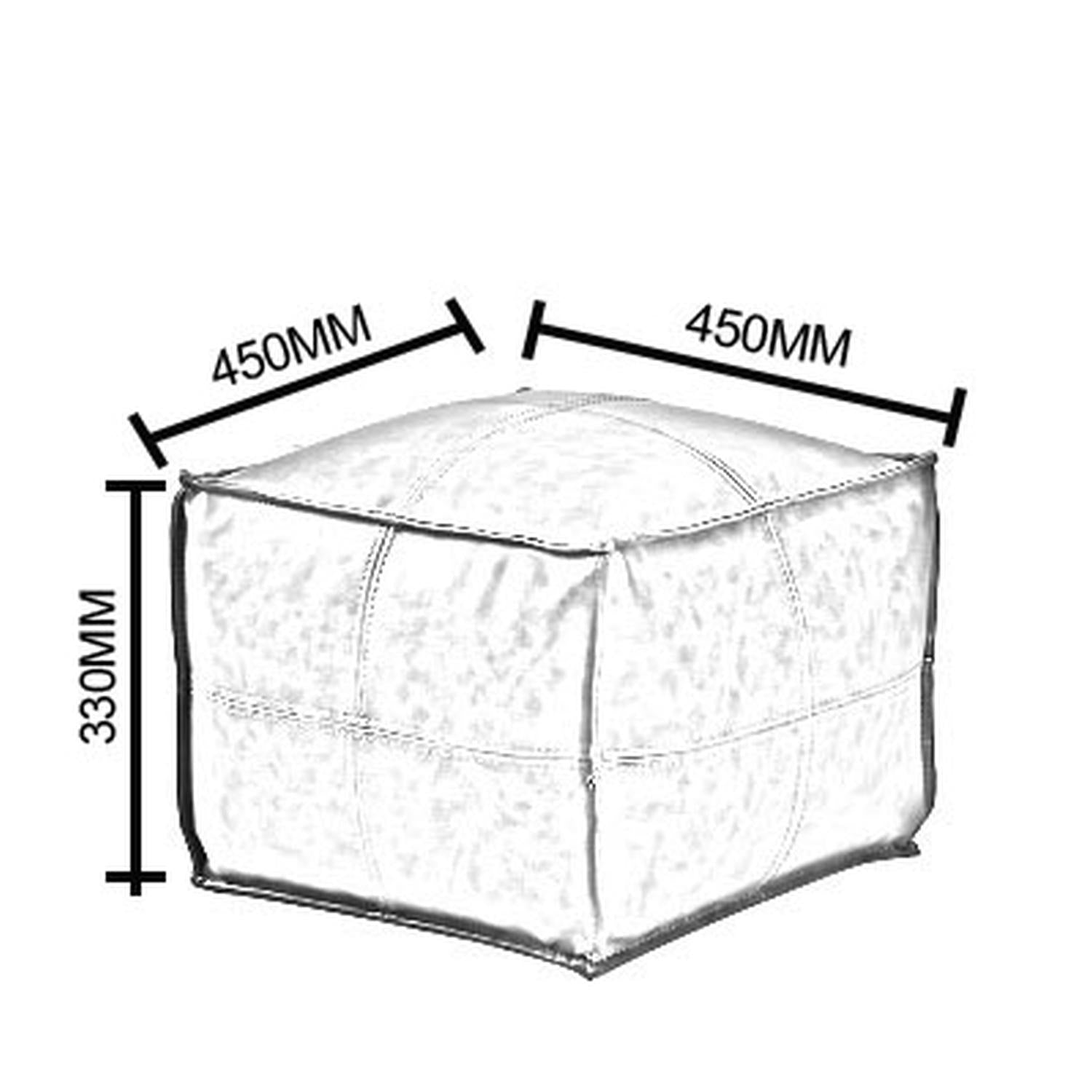 Πουφ ASIM Μαύρο Δέρμα 45x45x33