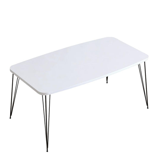 ArteLibre Τραπέζι Σαλονιού Ξύλινο/Μεταλλικό Λευκό/Μαύρο 14870162