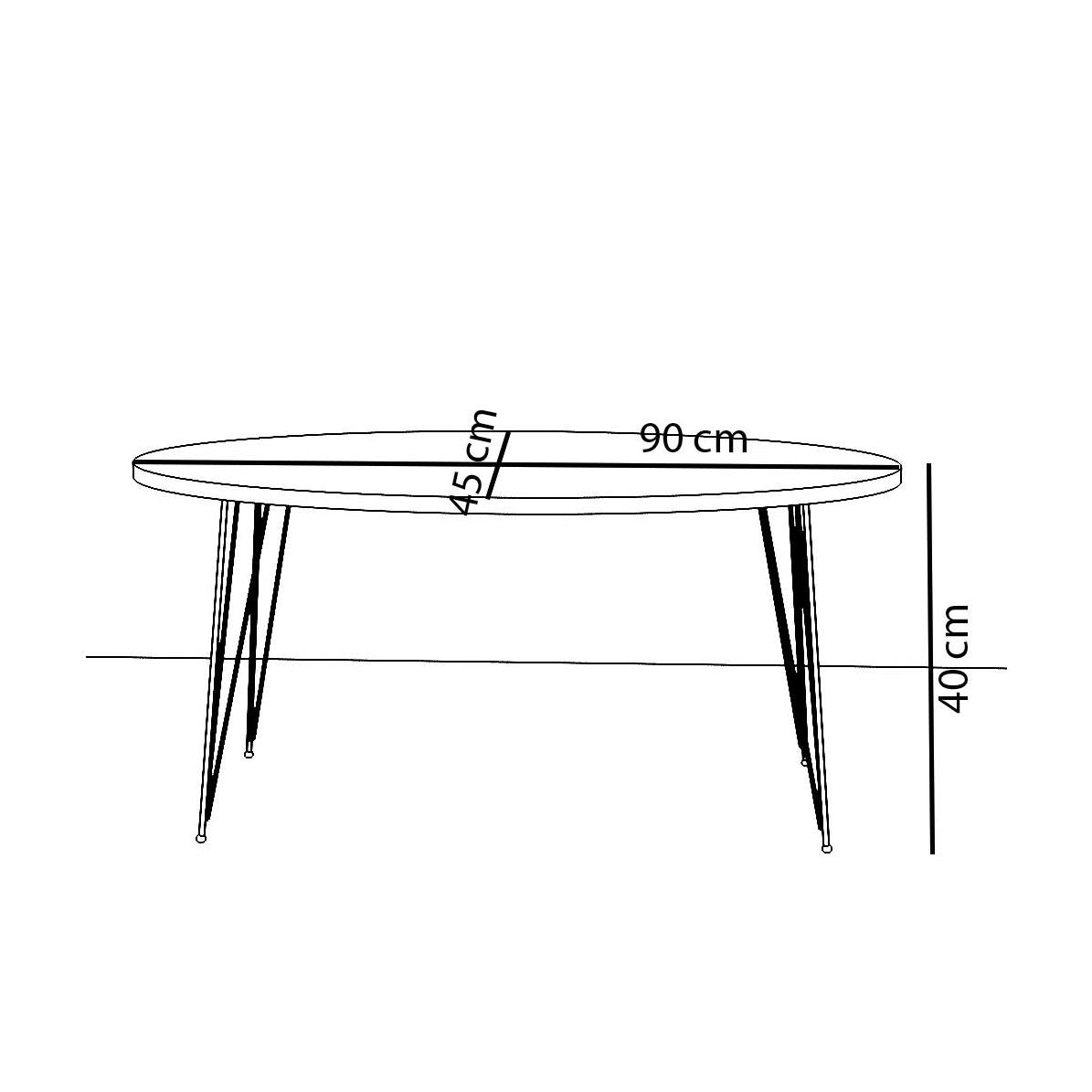 ArteLibre Τραπέζι Σαλονιού Στρογγυλό Ξύλινο/Μεταλλικό Γκρι/Μαύρο 14870179