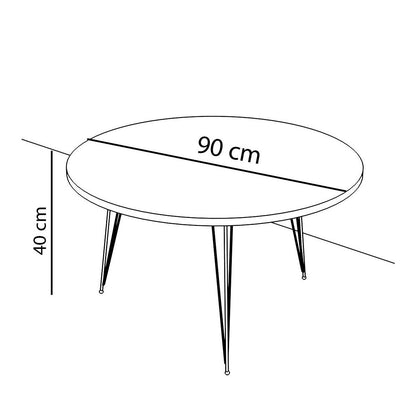 ArteLibre Τραπέζι Σαλονιού Στρογγυλό Ξύλινο/Μεταλλικό Λευκό/Μαύρο 14870180