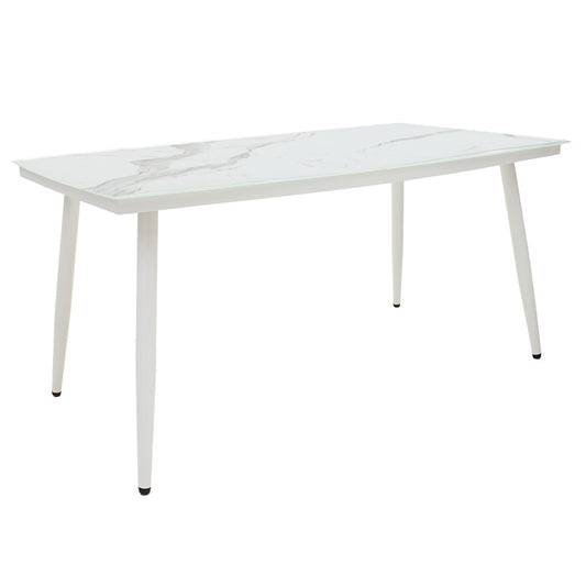 Τραπέζι Zeren Μέταλλο Λευκό-Γυαλί 160X90X78