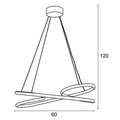 Φωτιστικό Οροφής LED Αλουμινένιο/Plexiglass Λευκό 60x15x120