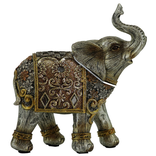 Karvounis Διακοσμητικός Ελέφαντας Πολυρεσίνης Ασημί/Χρυσός 18611G