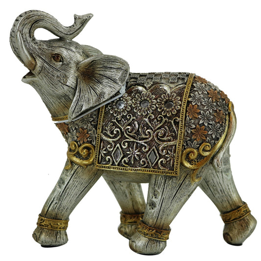 Karvounis Διακοσμητικός Ελέφαντας Πολυρεσίνης Ασημί/Χρυσός 18612G