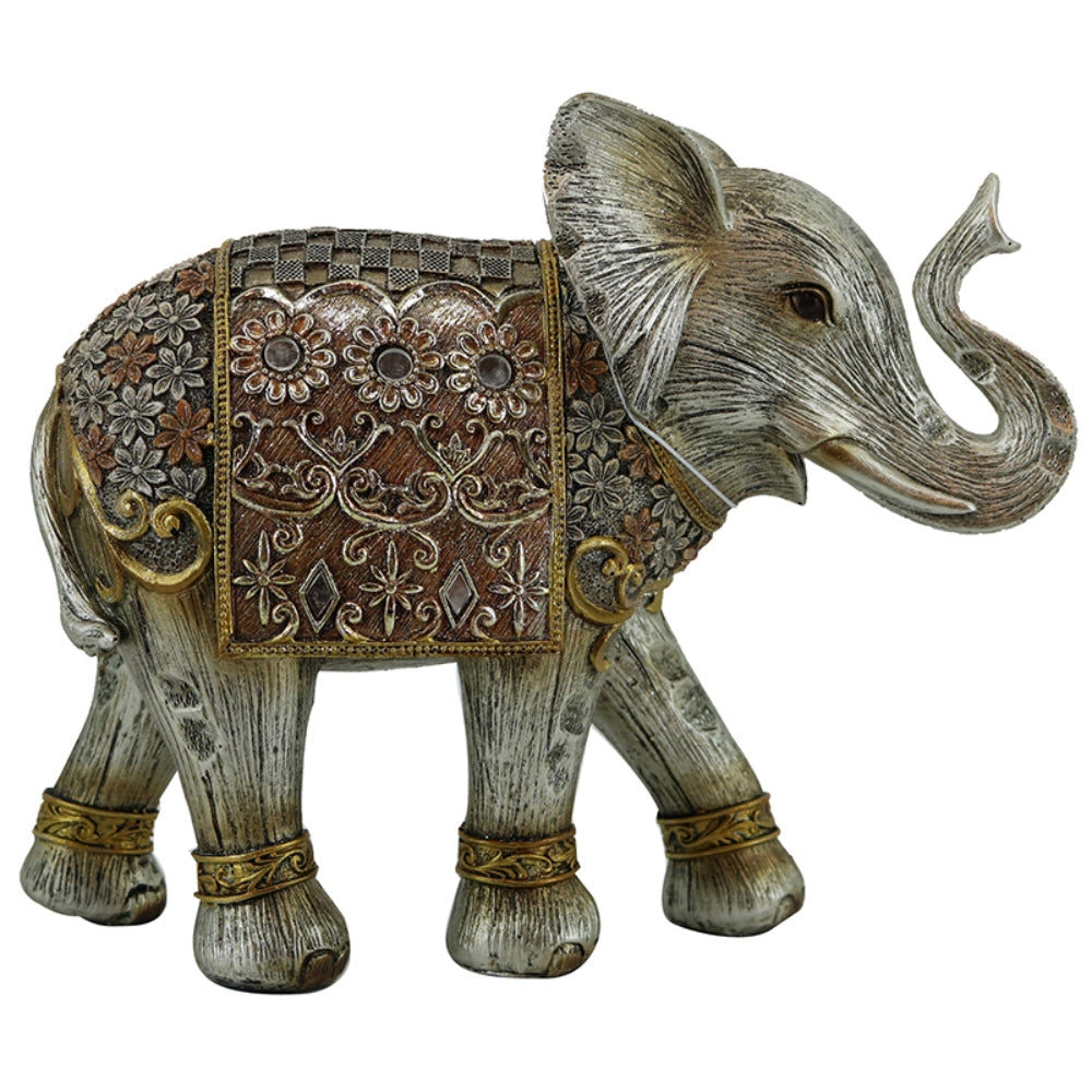 Karvounis Διακοσμητικός Ελέφαντας Πολυρεσίνης Ασημί/Χρυσός 18615G