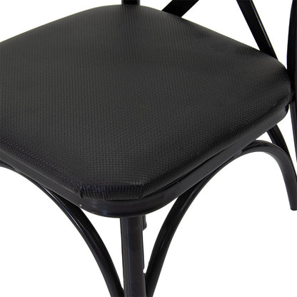 pakoworld Καρέκλα Μεταλλική/Πλαστική Μαύρη 190-000033