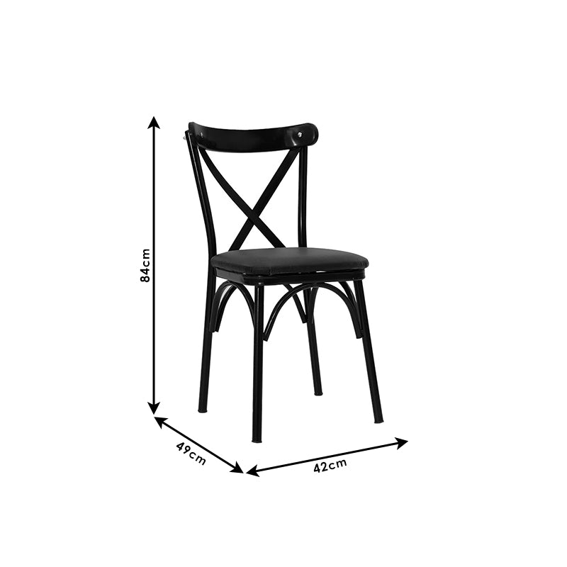 pakoworld Καρέκλα Μεταλλική/Πλαστική Μαύρη 190-000033
