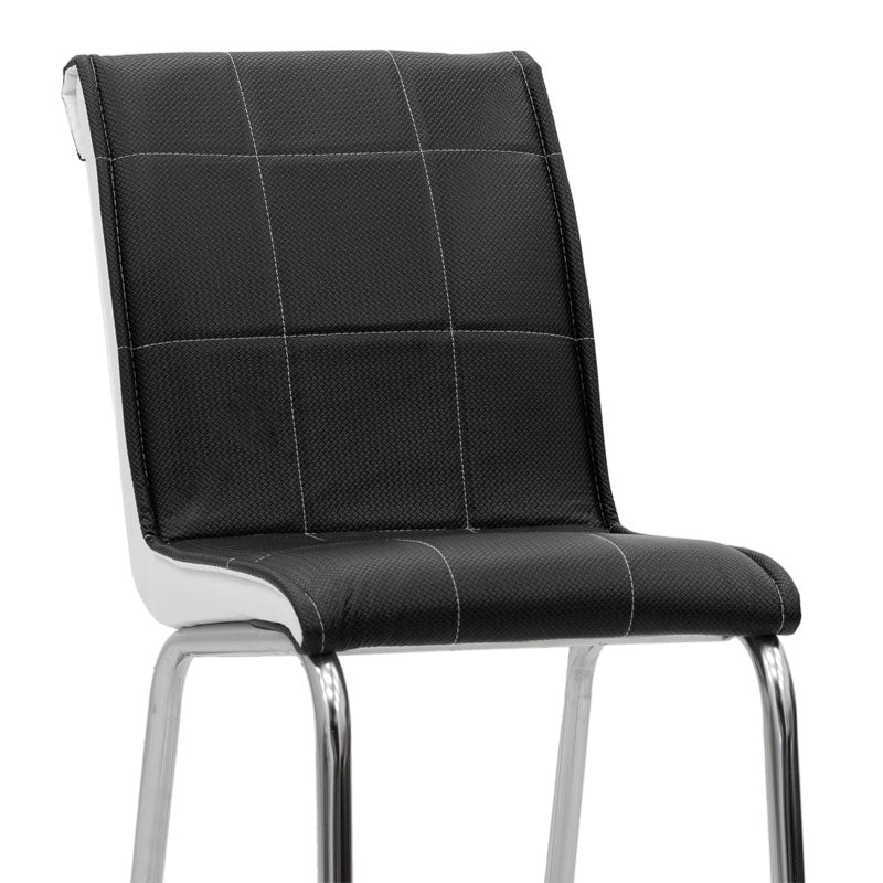 Καρέκλα Avante Pu Ασπρόμαυρη-Πόδι Χρωμίου