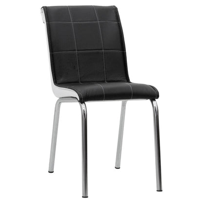 Καρέκλα Avante Pu Ασπρόμαυρη-Πόδι Χρωμίου