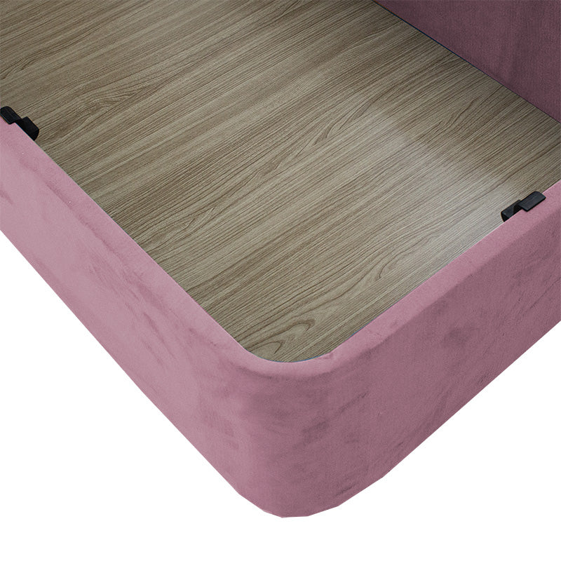 pakoworld Κρεβάτι Διπλό με Αποθηκευτικό Χώρο Υφασμάτινο Ροζ 197-000113
