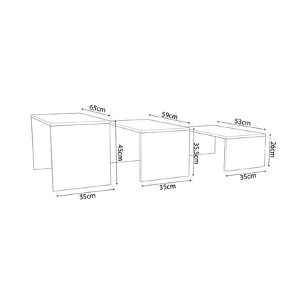 Τραπέζι Σαλονιού Alteo Μελαμίνης Oak-Λευκό 65x45x35