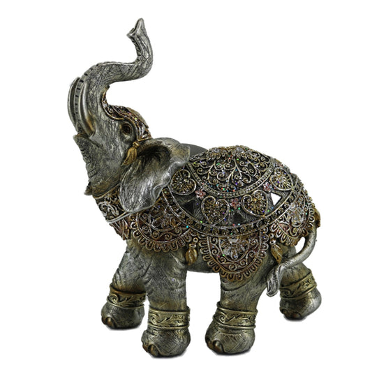 Karvounis Διακοσμητικός Ελέφαντας Πολυρεσίνης Ασημί/Λαδί 19968F