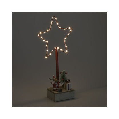 inart Χριστουγεννιάτικο Αστέρι Μεταλλικό/Ξύλινο Πολύχρωμο 2-70-822-0048