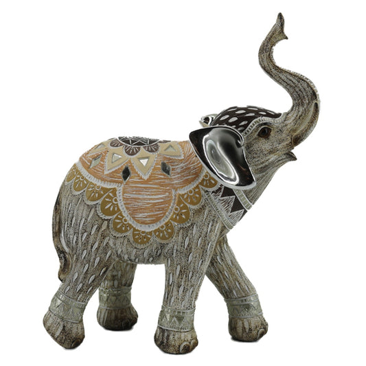 Karvounis Διακοσμητικός Ελέφαντας Πολυρεσίνης Αντικέ Γκρι/Εκρού 20012W2