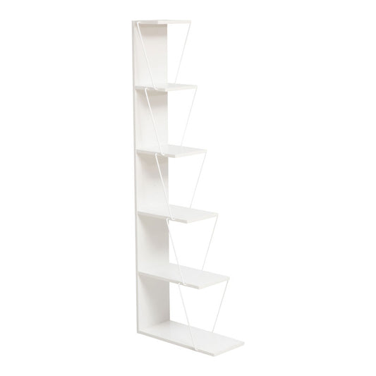 Ραφιέρα Ξύλινη/Μεταλλική Λευκή 50x22x150