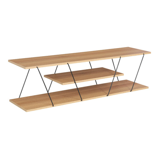 Έπιπλο Τηλεόρασης Ξύλινο/Μεταλλικό Φυσικό/Μαύρο 120x30x33