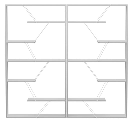 Ραφιέρα Ξύλινη/Μεταλλική Γκρι/Λευκή 168x24x157