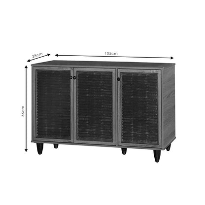 Παπουτσοθήκη 12 Ζευγών Ξύλινη Αντικέ Wenge 105x35x66