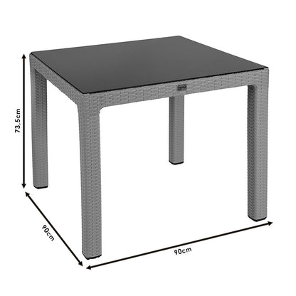 Τραπέζι Κήπου Πλαστικό Καφέ 90x90x74