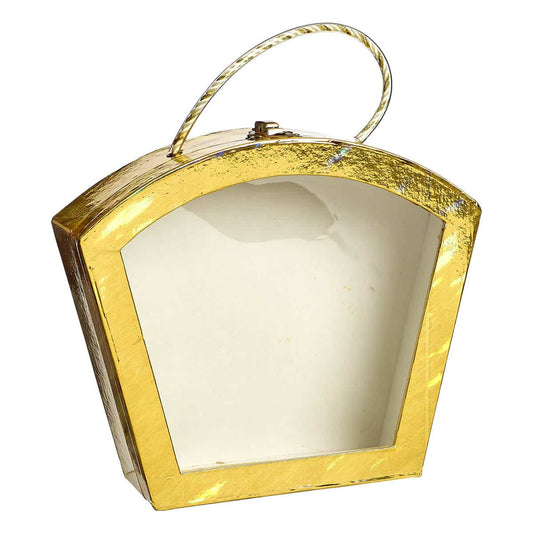 JK Home Κουτί με Παράθυρο 'Τσαντάκι' Χάρτινο Χρυσό 25636