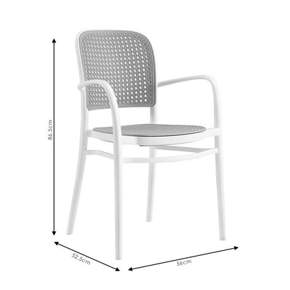 Πολυθρόνα Κήπου Πλαστική Λευκή/Μπεζ 56x53x87