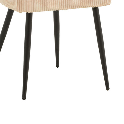 Καρέκλα Mattia Κρεμ Ύφασμα-Πόδι Μαύρο Μέταλλο 55X53X80