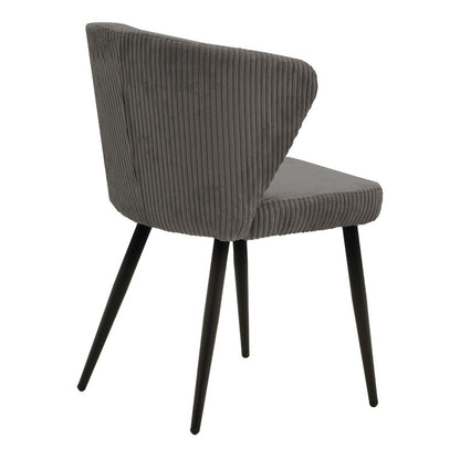 Καρέκλα Mattia Ανθρακί Ύφασμα-Πόδι Μαύρο Μέταλλο 55X53X80