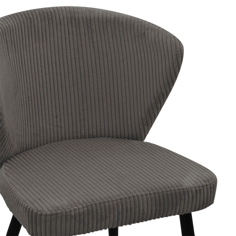 Καρέκλα Mattia Ανθρακί Ύφασμα-Πόδι Μαύρο Μέταλλο 55X53X80
