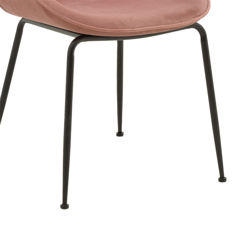 Καρέκλα Adelaide Σάπιο Μήλο Βελούδο-Πόδι Μέταλλο Μαύρο 47X64X88