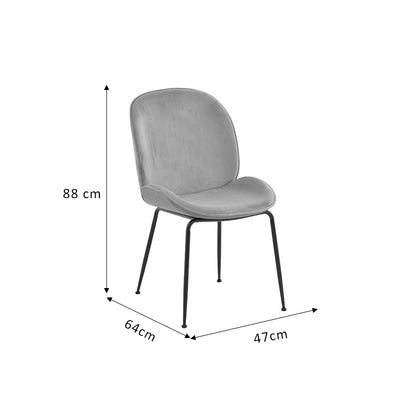 Καρέκλα Adelaide Σάπιο Μήλο Βελούδο-Πόδι Μέταλλο Μαύρο 47X64X88