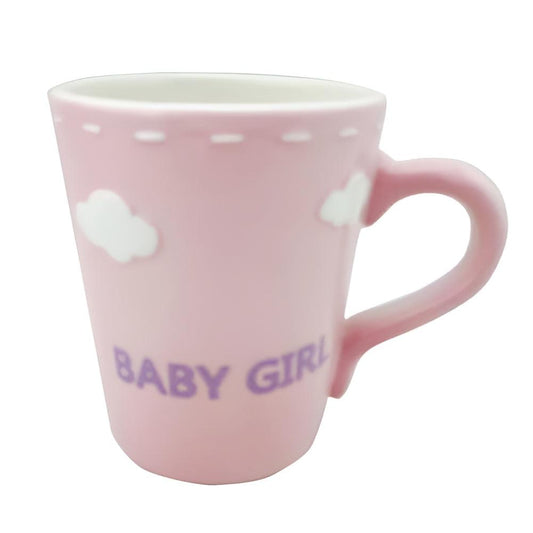 JK Home Κούπα 'Baby Girl' Κεραμική Ροζ/Λευκή 49504
