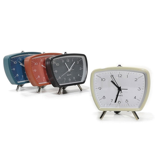 Ρολόι Ξυπνητήρι Μέταλλο/Πλαστικό 14.6x6.6x14.1 Σε Διάφορα Χρώματα