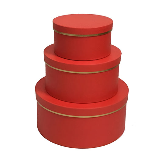 Κουτιά Χάρτινα Κόκκινα/Χρυσά (3 Τεμ.)